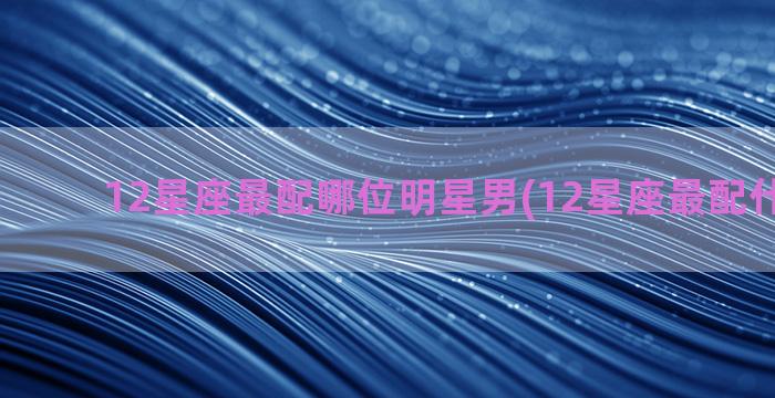 12星座最配哪位明星男(12星座最配什么豪车)