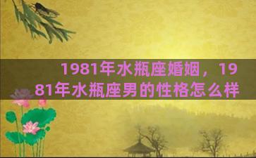 1981年水瓶座婚姻，1981年水瓶座男的性格怎么样