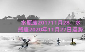 水瓶座201711月28，水瓶座2020年11月27日运势