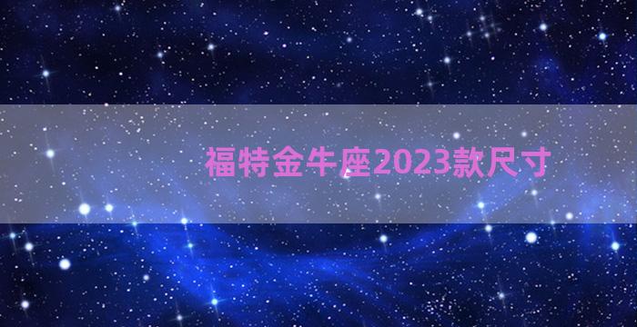 福特金牛座2023款尺寸